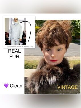 COLLAR FUR - Sage Fox or Finn Racoon - Vintage Excellent condition Collar